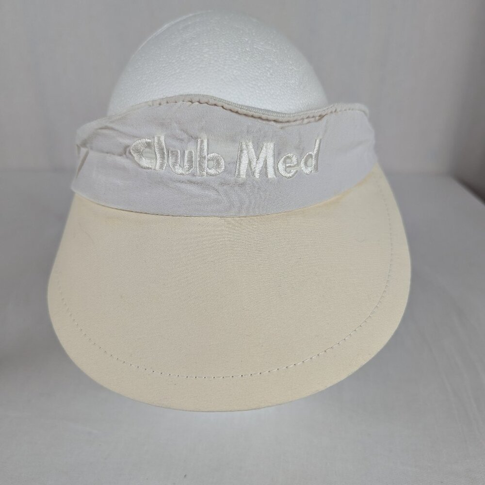 Club Med Vintage Visor White Made in USA Tennis Golf Pickleball Resort Vacation